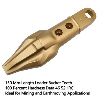 150 Mm Length Loader Bucket Teeth 100 Percent Hardness Data 46 52HRC Ideal for Mining and Earthmoving Applications